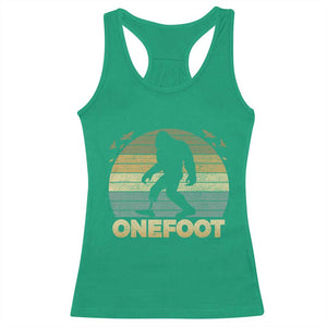 Onefoot Leg Amputee Recovery Racerback Tank Top Retro One Foot Bigfoot TS10 Irish Green Print Your Wear