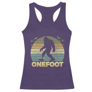 Onefoot Leg Amputee Recovery Racerback Tank Top Retro One Foot Bigfoot TS10 Purple Print Your Wear