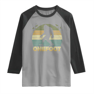 Onefoot Leg Amputee Recovery Raglan Shirt Retro One Foot Bigfoot TS10 Sport Gray Black Print Your Wear