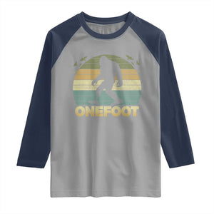 Onefoot Leg Amputee Recovery Raglan Shirt Retro One Foot Bigfoot TS10 Sport Gray Navy Print Your Wear