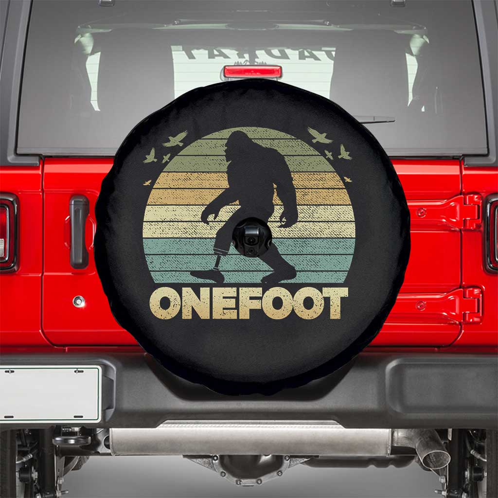 Onefoot Leg Amputee Recovery Spare Tire Cover Retro One Foot Bigfoot TS10 Black Print Your Wear