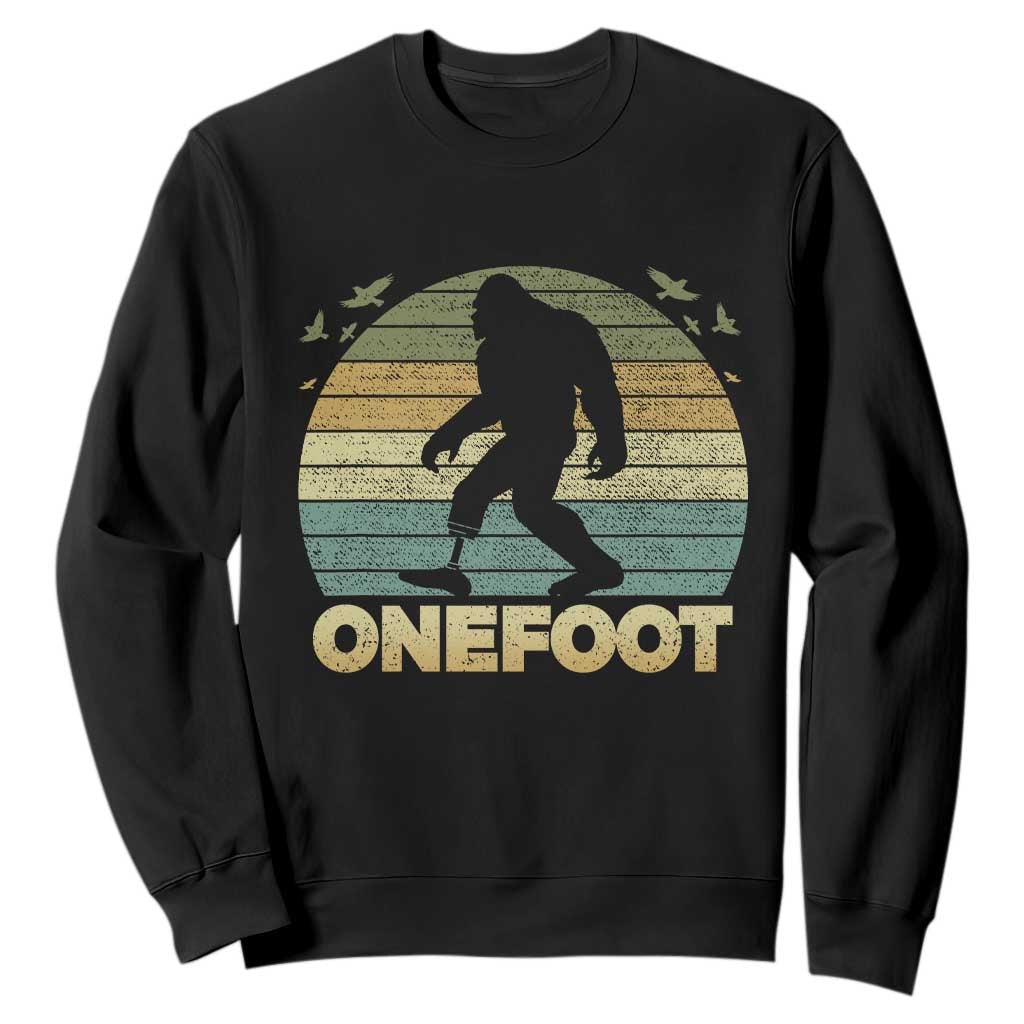 Onefoot Leg Amputee Recovery Sweatshirt Retro One Foot Bigfoot TS10 Black Print Your Wear