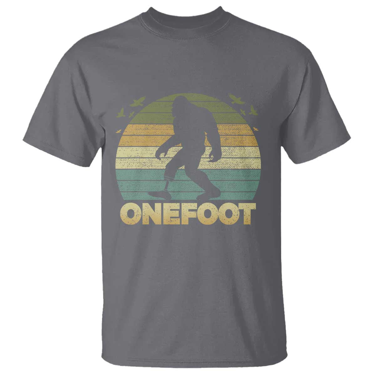 Onefoot Leg Amputee Recovery T Shirt Retro One Foot Bigfoot TS10 Charcoal Print Your Wear
