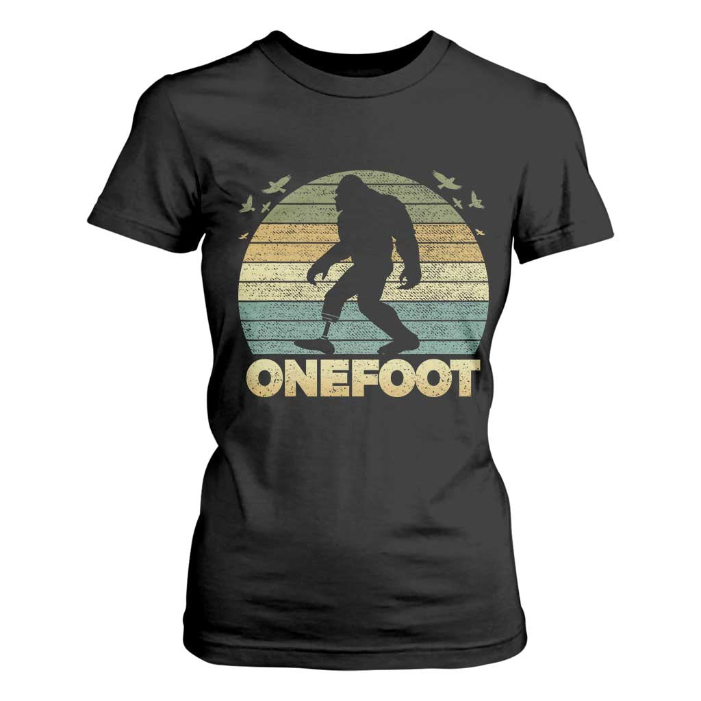 Onefoot Leg Amputee Recovery T Shirt For Women Retro One Foot Bigfoot TS10 Black Print Your Wear