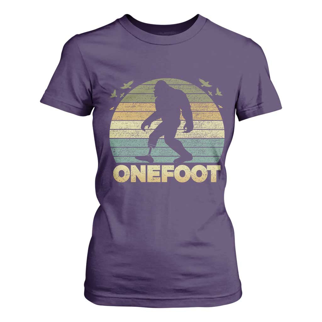 Onefoot Leg Amputee Recovery T Shirt For Women Retro One Foot Bigfoot TS10 Purple Print Your Wear