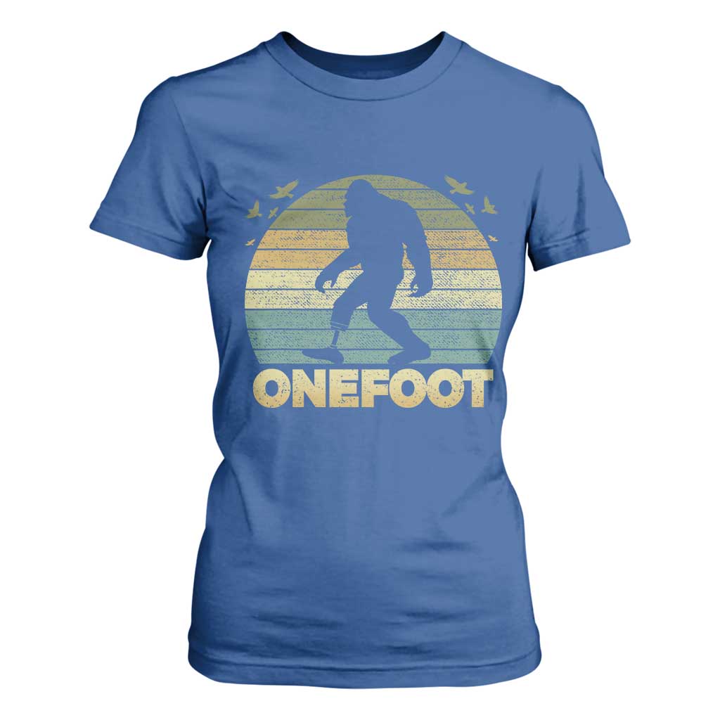Onefoot Leg Amputee Recovery T Shirt For Women Retro One Foot Bigfoot TS10 Royal Blue Print Your Wear
