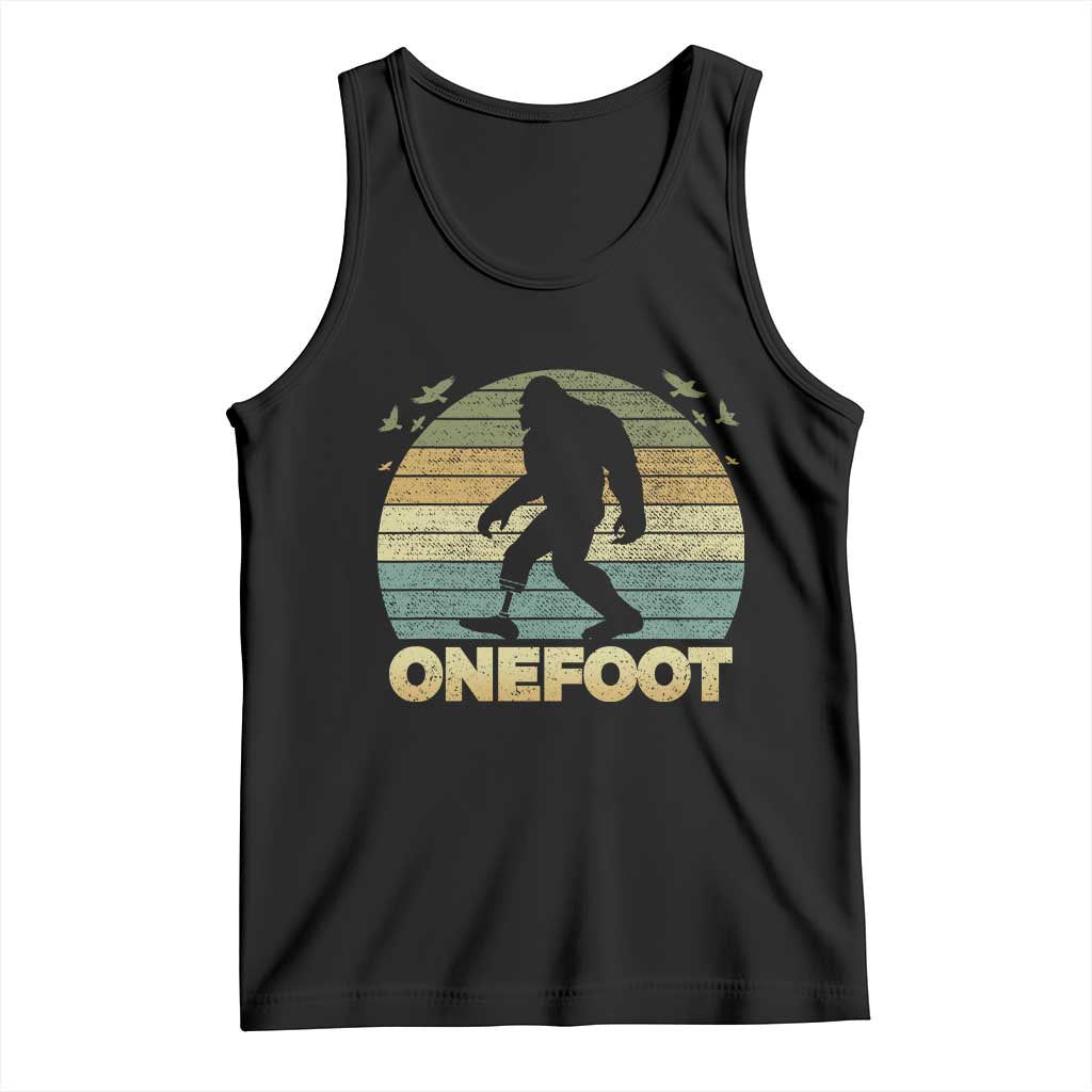 Onefoot Leg Amputee Recovery Tank Top Retro One Foot Bigfoot TS10 Black Print Your Wear