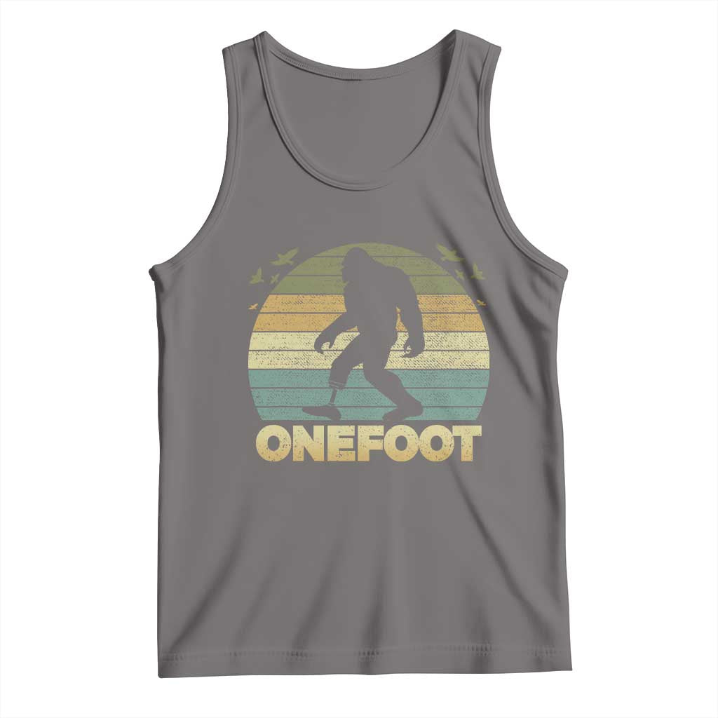 Onefoot Leg Amputee Recovery Tank Top Retro One Foot Bigfoot TS10 Deep Heather Print Your Wear
