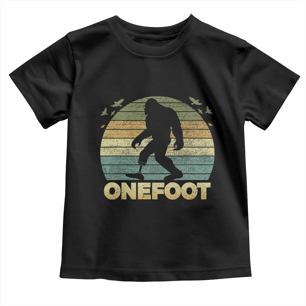 Onefoot Leg Amputee Recovery Toddler T Shirt Retro One Foot Bigfoot TS10 Black Print Your Wear