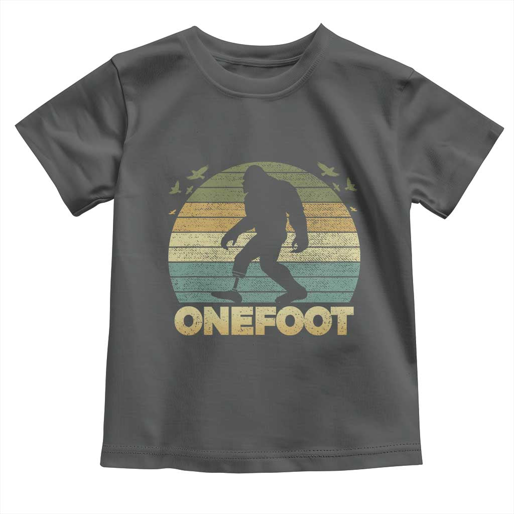 Onefoot Leg Amputee Recovery Toddler T Shirt Retro One Foot Bigfoot TS10 Dark Heather Print Your Wear
