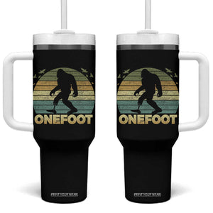 Onefoot Leg Amputee Recovery Tumbler With Handle Retro One Foot Bigfoot TS10 One Size: 40 oz Black Print Your Wear