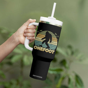 Onefoot Leg Amputee Recovery Tumbler With Handle Retro One Foot Bigfoot TS10 Print Your Wear