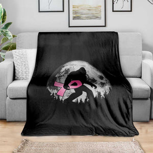 Bigfoot Pink Ribbon Breast Cancer Awareness Throw Blanket TS10 Print Your Wear