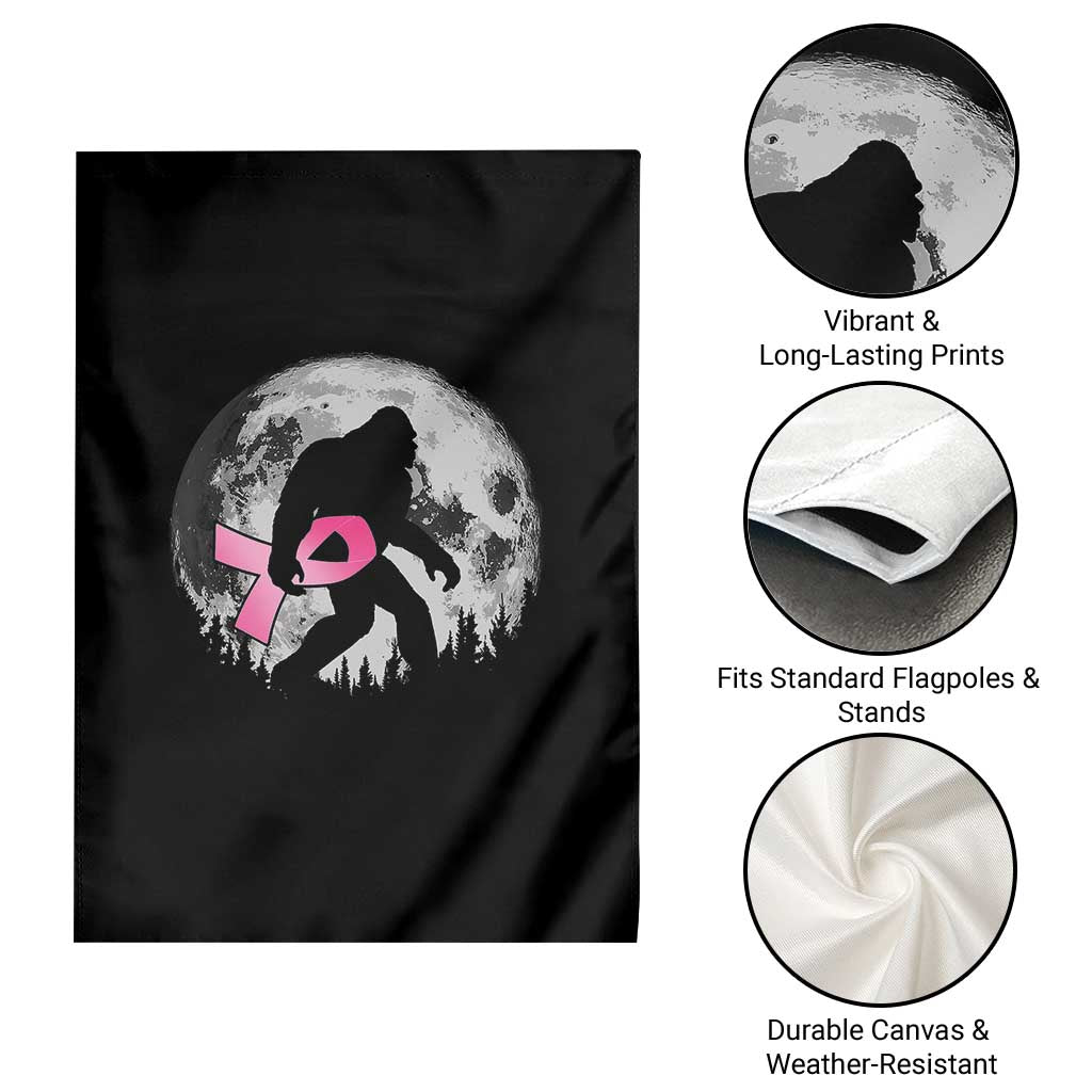 Bigfoot Pink Ribbon Breast Cancer Awareness Garden Flag TS10 Print Your Wear
