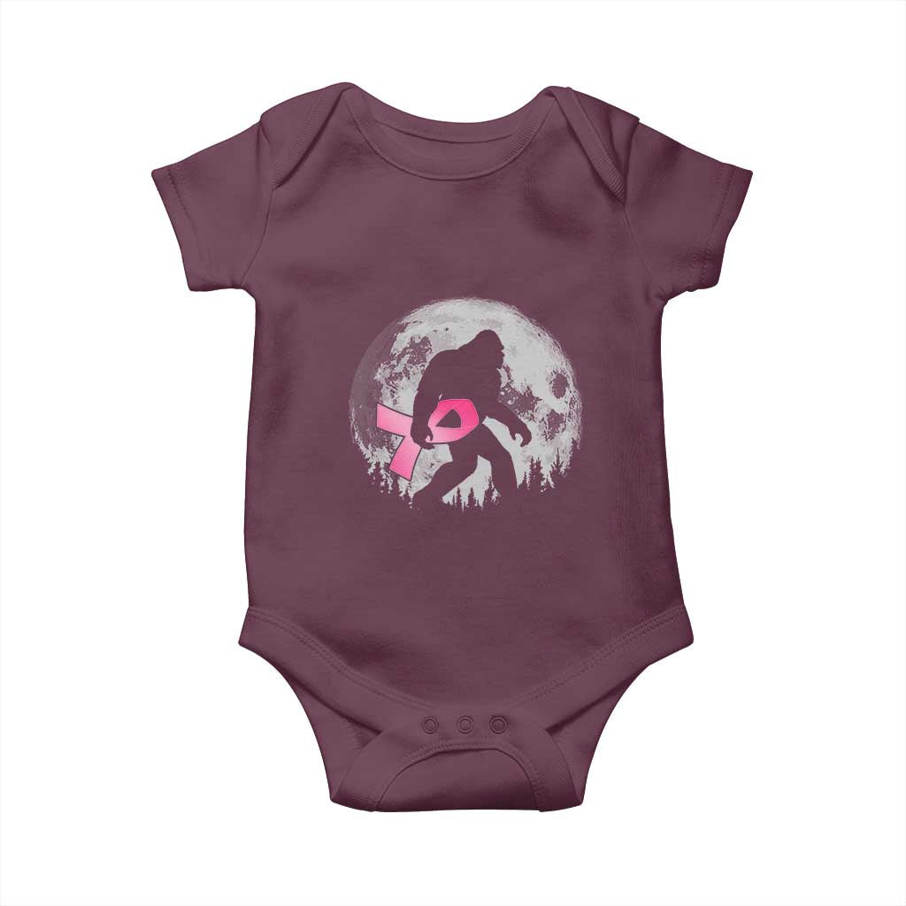 Bigfoot Pink Ribbon Breast Cancer Awareness Baby Onesie TS10 Maroon Print Your Wear