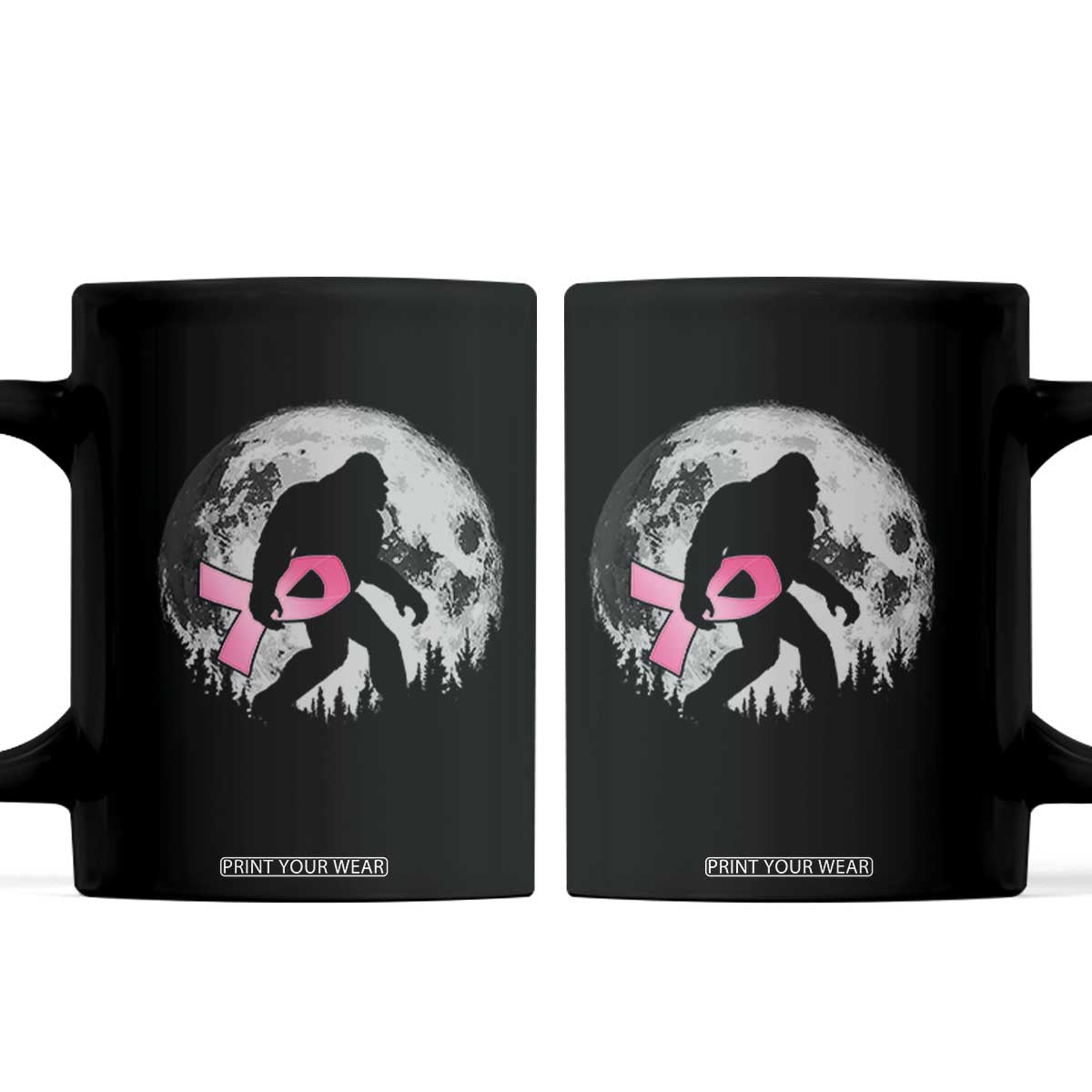 Bigfoot Pink Ribbon Breast Cancer Awareness Coffee Mug TS10 Black Print Your Wear