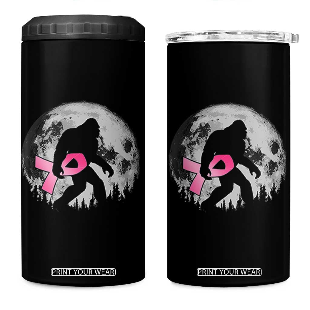 Bigfoot Pink Ribbon Breast Cancer Awareness 4 in 1 Can Cooler Tumbler TS10 One Size: 16 oz Black Print Your Wear