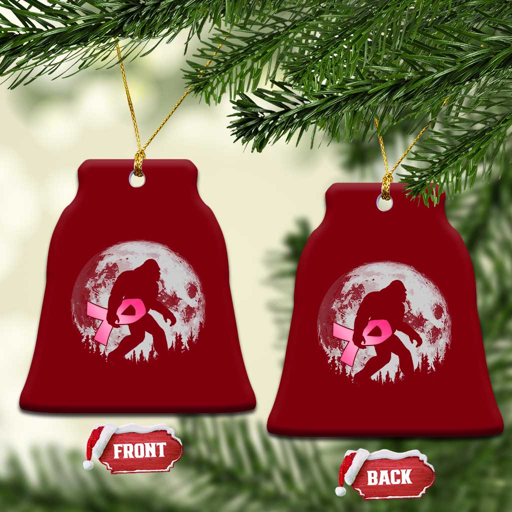 Bigfoot Pink Ribbon Breast Cancer Awareness Ceramic Ornament TS10 Print Your Wear