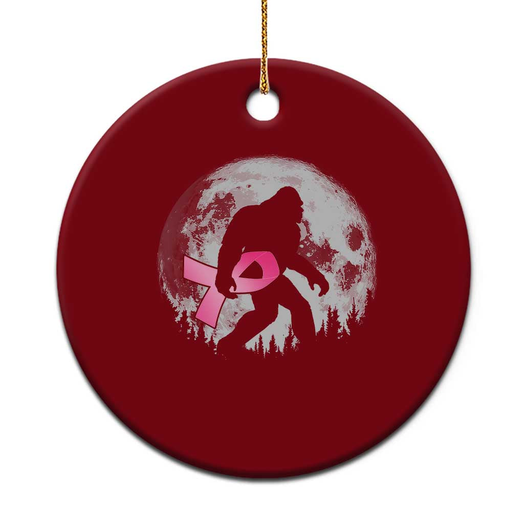 Bigfoot Pink Ribbon Breast Cancer Awareness Ceramic Ornament TS10 1pc Red Print Your Wear