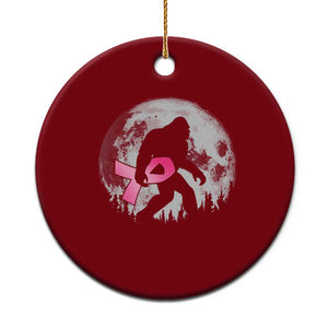 Bigfoot Pink Ribbon Breast Cancer Awareness Ceramic Ornament TS10 1pc Red Print Your Wear