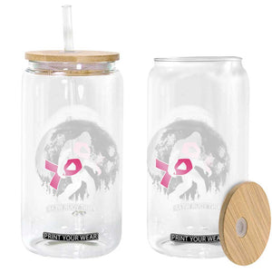 Bigfoot Pink Ribbon Breast Cancer Awareness Glass Can TS10 Print Your Wear
