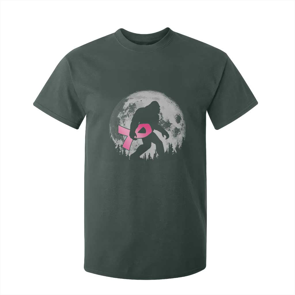 Bigfoot Pink Ribbon Breast Cancer Awareness T Shirt For Kid TS10 Dark Forest Green Print Your Wear
