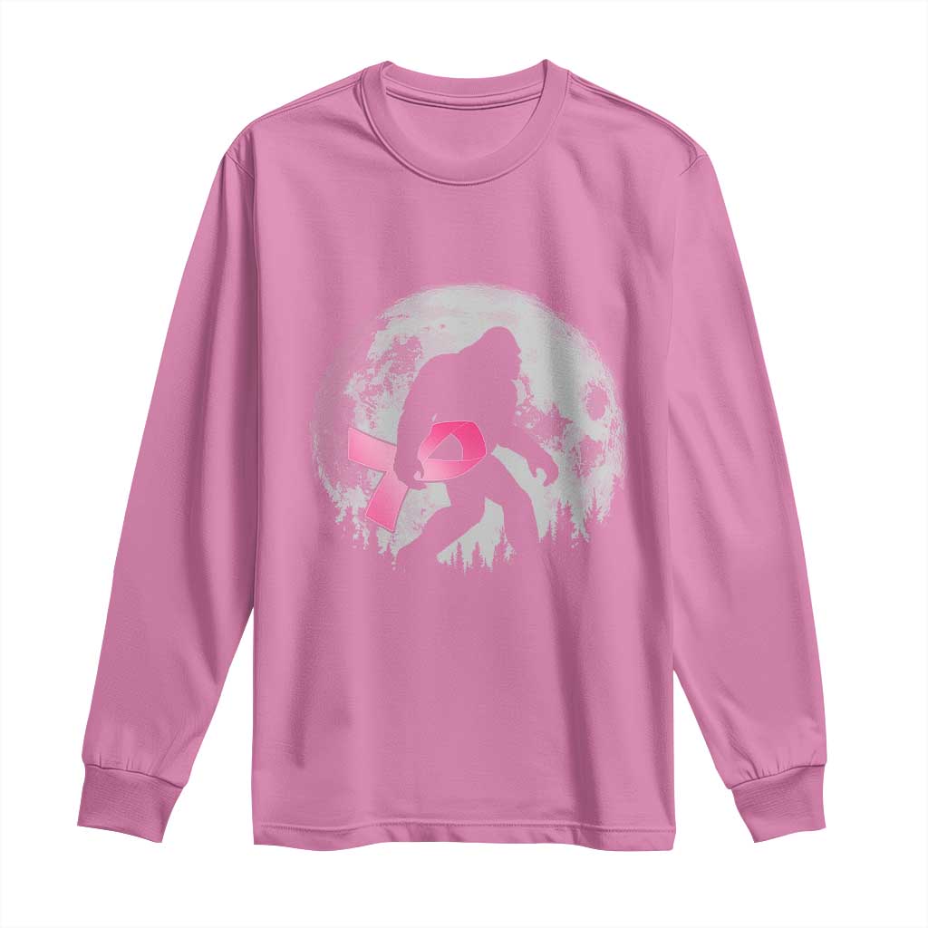 Bigfoot Pink Ribbon Breast Cancer Awareness Long Sleeve Shirt TS10 Azalea Print Your Wear