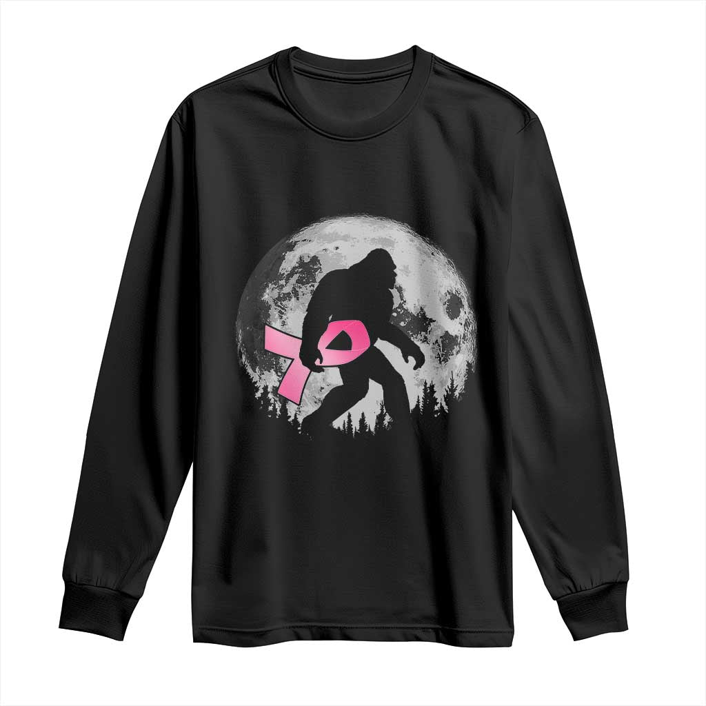 Bigfoot Pink Ribbon Breast Cancer Awareness Long Sleeve Shirt TS10 Black Print Your Wear