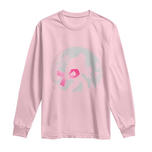 Bigfoot Pink Ribbon Breast Cancer Awareness Long Sleeve Shirt TS10 Light Pink Print Your Wear