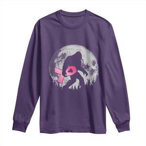 Bigfoot Pink Ribbon Breast Cancer Awareness Long Sleeve Shirt TS10 Purple Print Your Wear