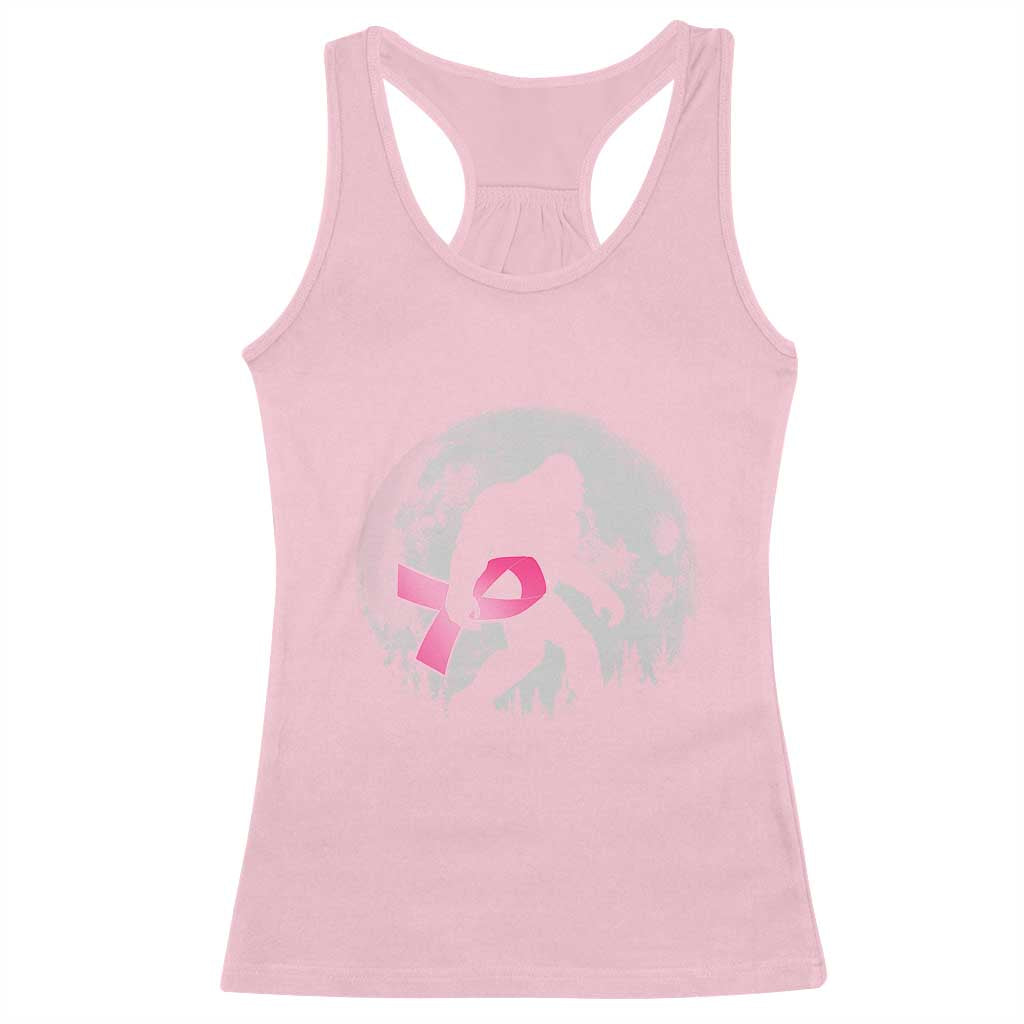 Bigfoot Pink Ribbon Breast Cancer Awareness Racerback Tank Top TS10 Light Pink Print Your Wear