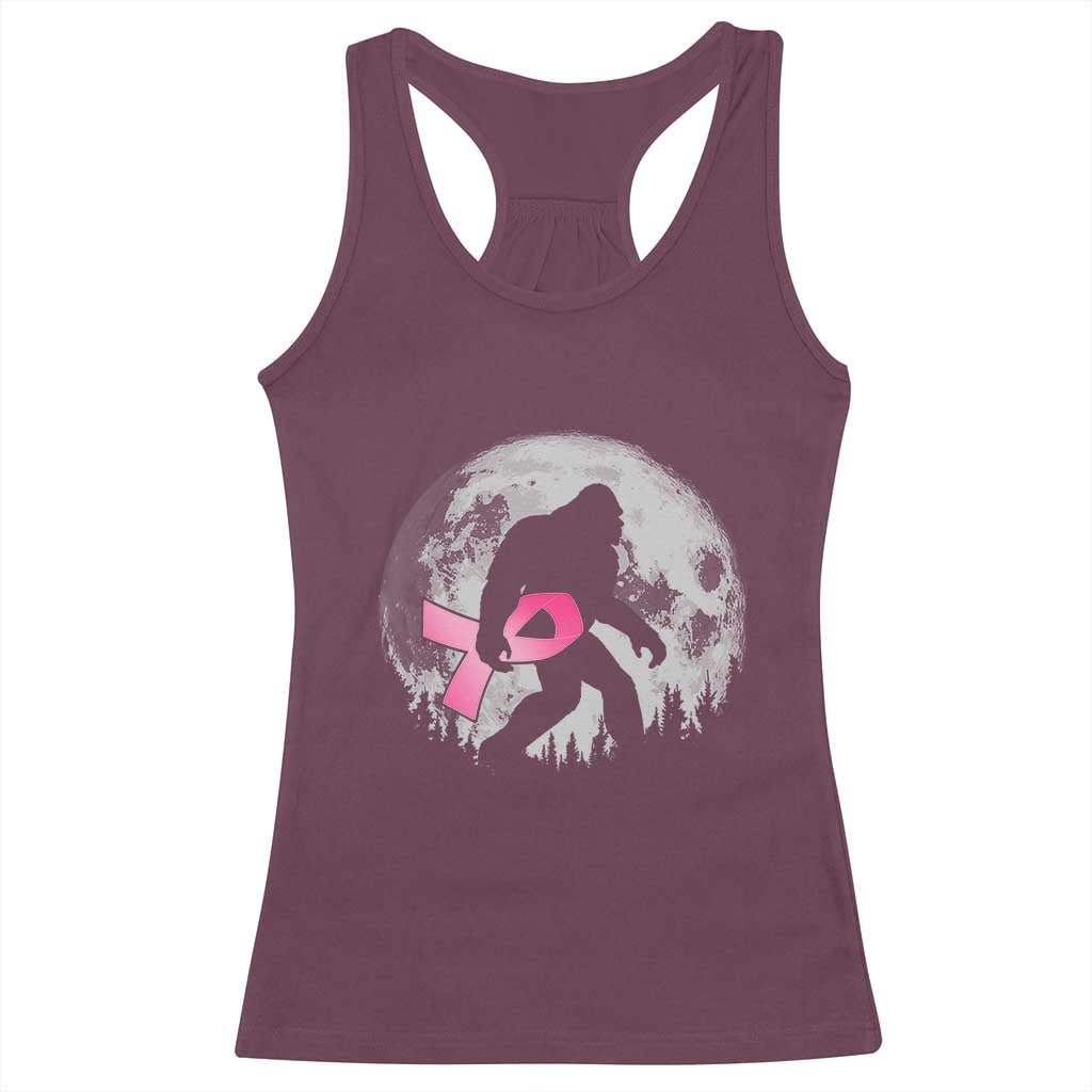 Bigfoot Pink Ribbon Breast Cancer Awareness Racerback Tank Top TS10 Maroon Print Your Wear