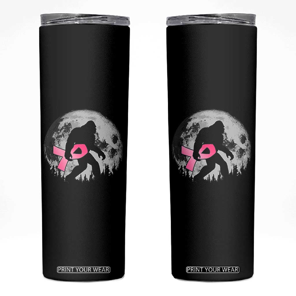 Bigfoot Pink Ribbon Breast Cancer Awareness Skinny Tumbler TS10 Black Print Your Wear