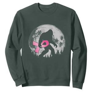 Bigfoot Pink Ribbon Breast Cancer Awareness Sweatshirt TS10 Dark Forest Green Print Your Wear
