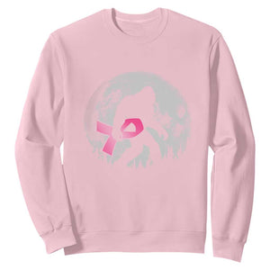 Bigfoot Pink Ribbon Breast Cancer Awareness Sweatshirt TS10 Light Pink Print Your Wear