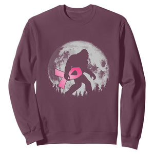 Bigfoot Pink Ribbon Breast Cancer Awareness Sweatshirt TS10 Maroon Print Your Wear