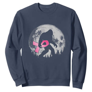 Bigfoot Pink Ribbon Breast Cancer Awareness Sweatshirt TS10 Navy Print Your Wear