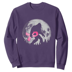 Bigfoot Pink Ribbon Breast Cancer Awareness Sweatshirt TS10 Purple Print Your Wear