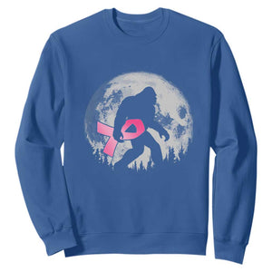 Bigfoot Pink Ribbon Breast Cancer Awareness Sweatshirt TS10 Royal Blue Print Your Wear