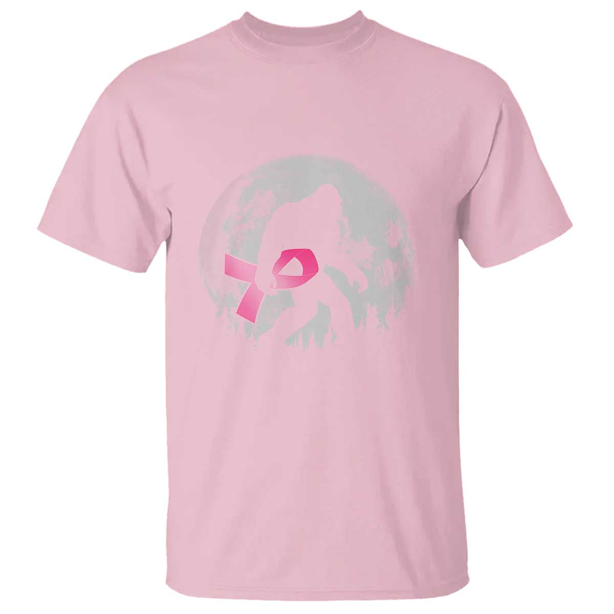 Bigfoot Pink Ribbon Breast Cancer Awareness T Shirt TS10 Light Pink Print Your Wear