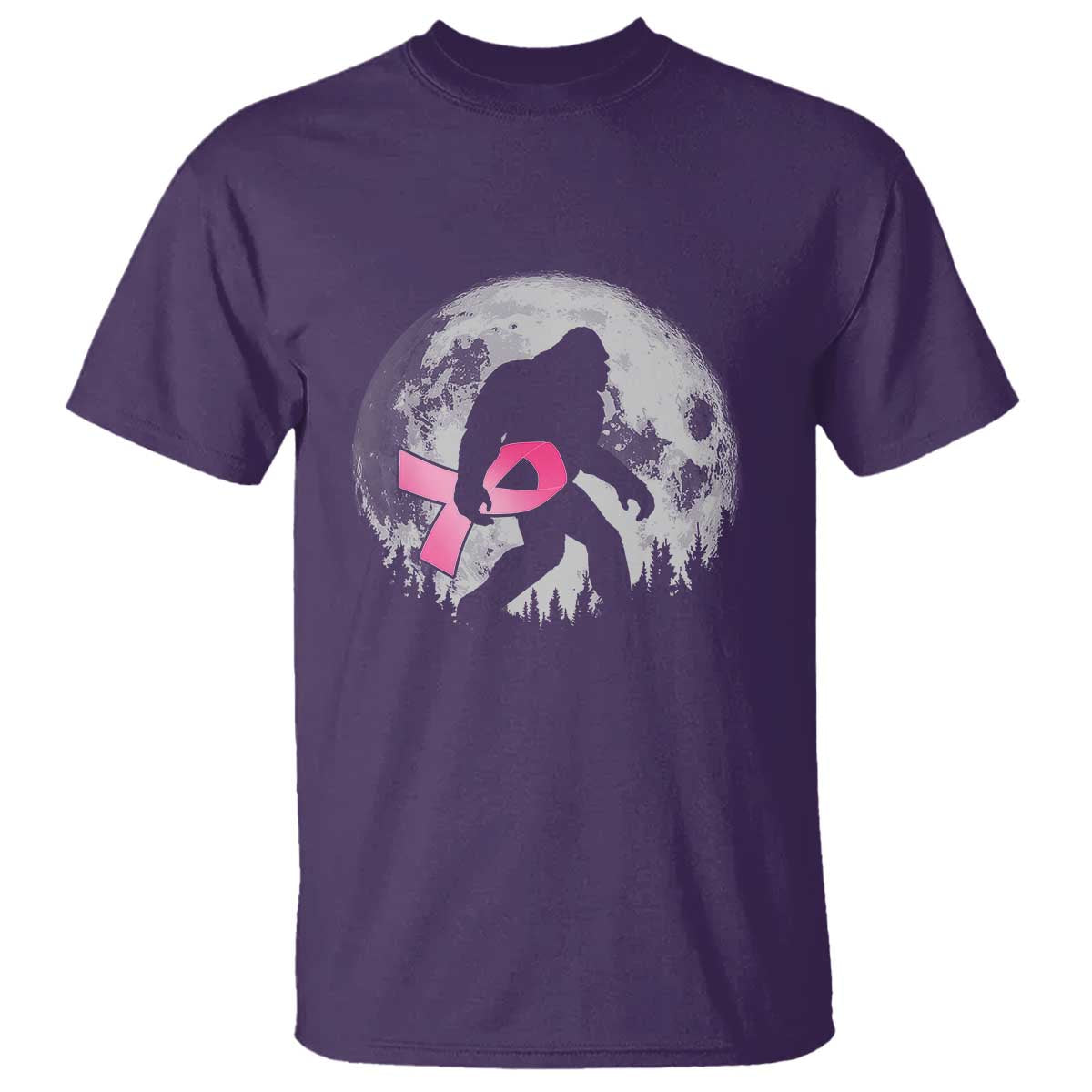 Bigfoot Pink Ribbon Breast Cancer Awareness T Shirt TS10 Purple Print Your Wear