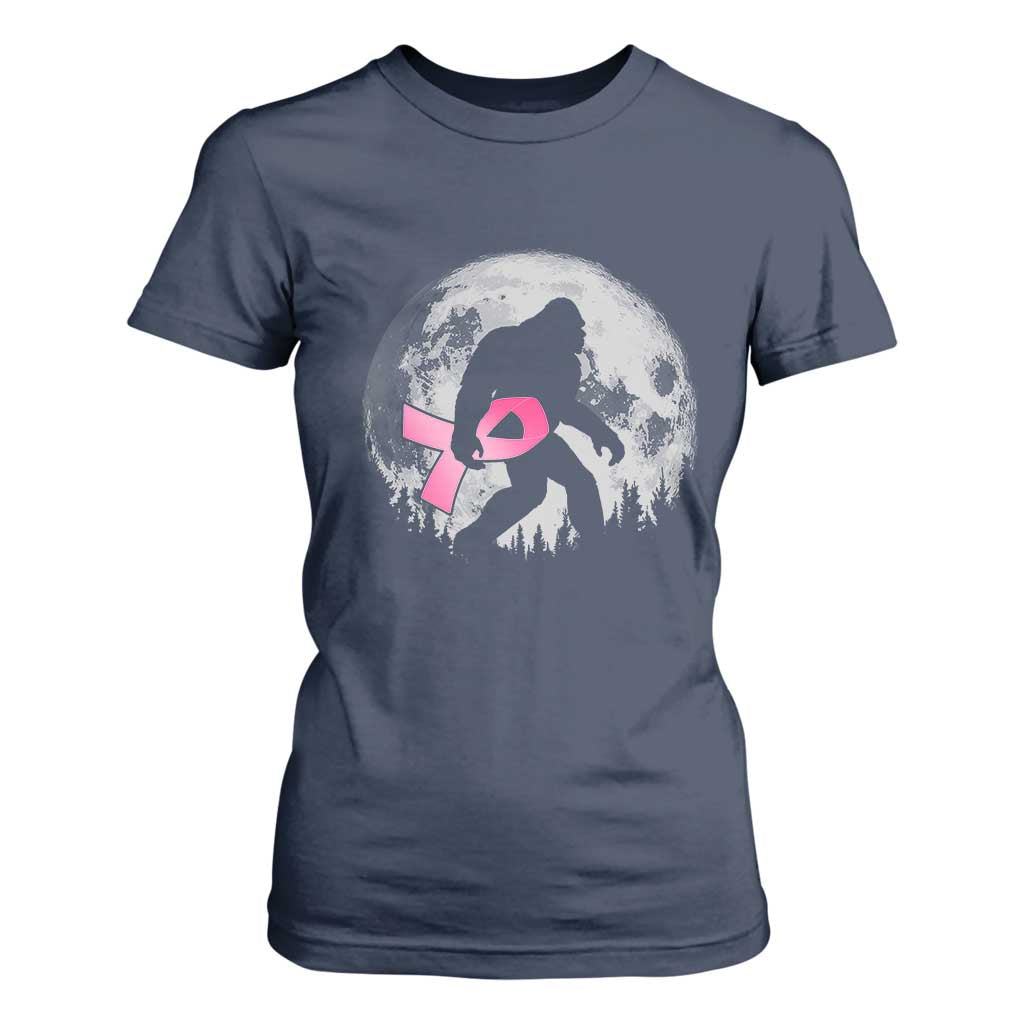 Bigfoot Pink Ribbon Breast Cancer Awareness T Shirt For Women TS10 Navy Print Your Wear