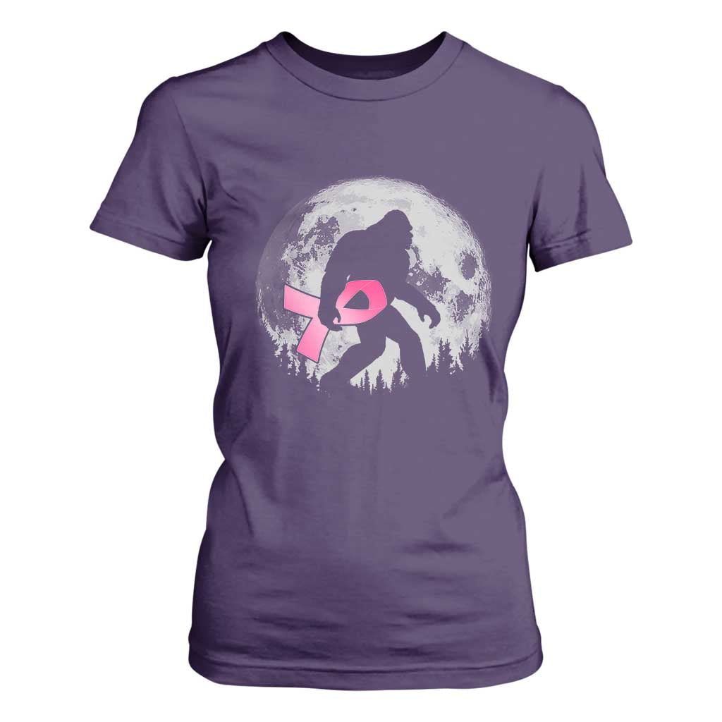 Bigfoot Pink Ribbon Breast Cancer Awareness T Shirt For Women TS10 Purple Print Your Wear