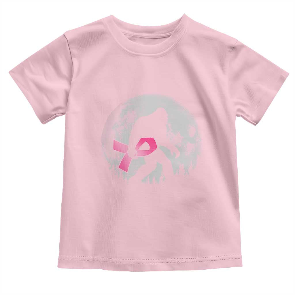 Bigfoot Pink Ribbon Breast Cancer Awareness Toddler T Shirt TS10 Light Pink Print Your Wear