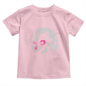 Bigfoot Pink Ribbon Breast Cancer Awareness Toddler T Shirt TS10 Light Pink Print Your Wear
