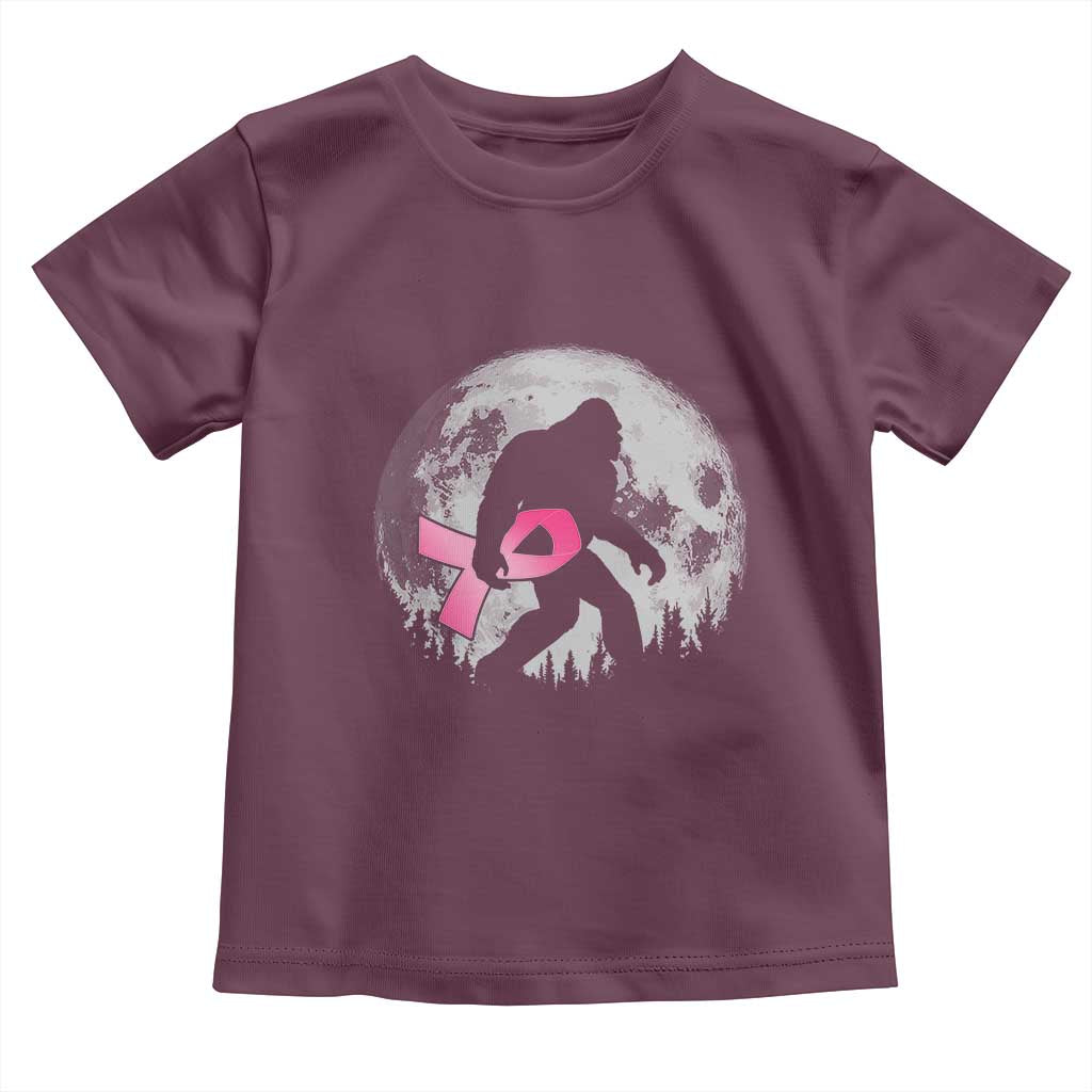 Bigfoot Pink Ribbon Breast Cancer Awareness Toddler T Shirt TS10 Maroon Print Your Wear