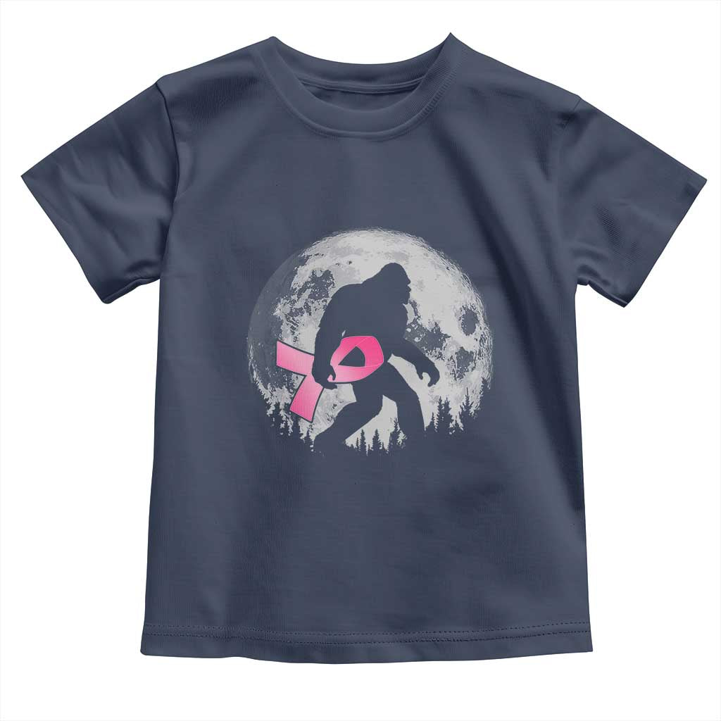 Bigfoot Pink Ribbon Breast Cancer Awareness Toddler T Shirt TS10 Navy Print Your Wear