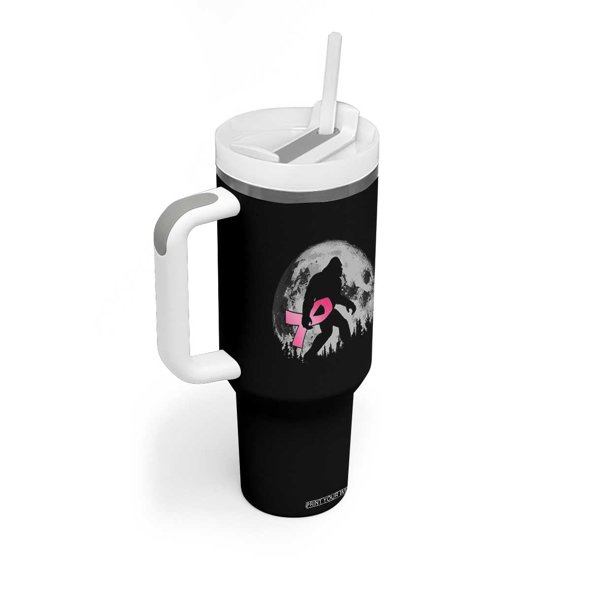 Bigfoot Pink Ribbon Breast Cancer Awareness Tumbler With Handle TS10 Print Your Wear