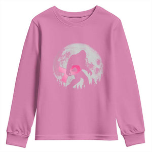 Bigfoot Pink Ribbon Breast Cancer Awareness Youth Sweatshirt TS10 Azalea Print Your Wear