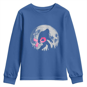 Bigfoot Pink Ribbon Breast Cancer Awareness Youth Sweatshirt TS10 Royal Blue Print Your Wear